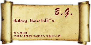 Babay Gusztáv névjegykártya