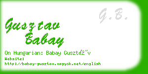 gusztav babay business card